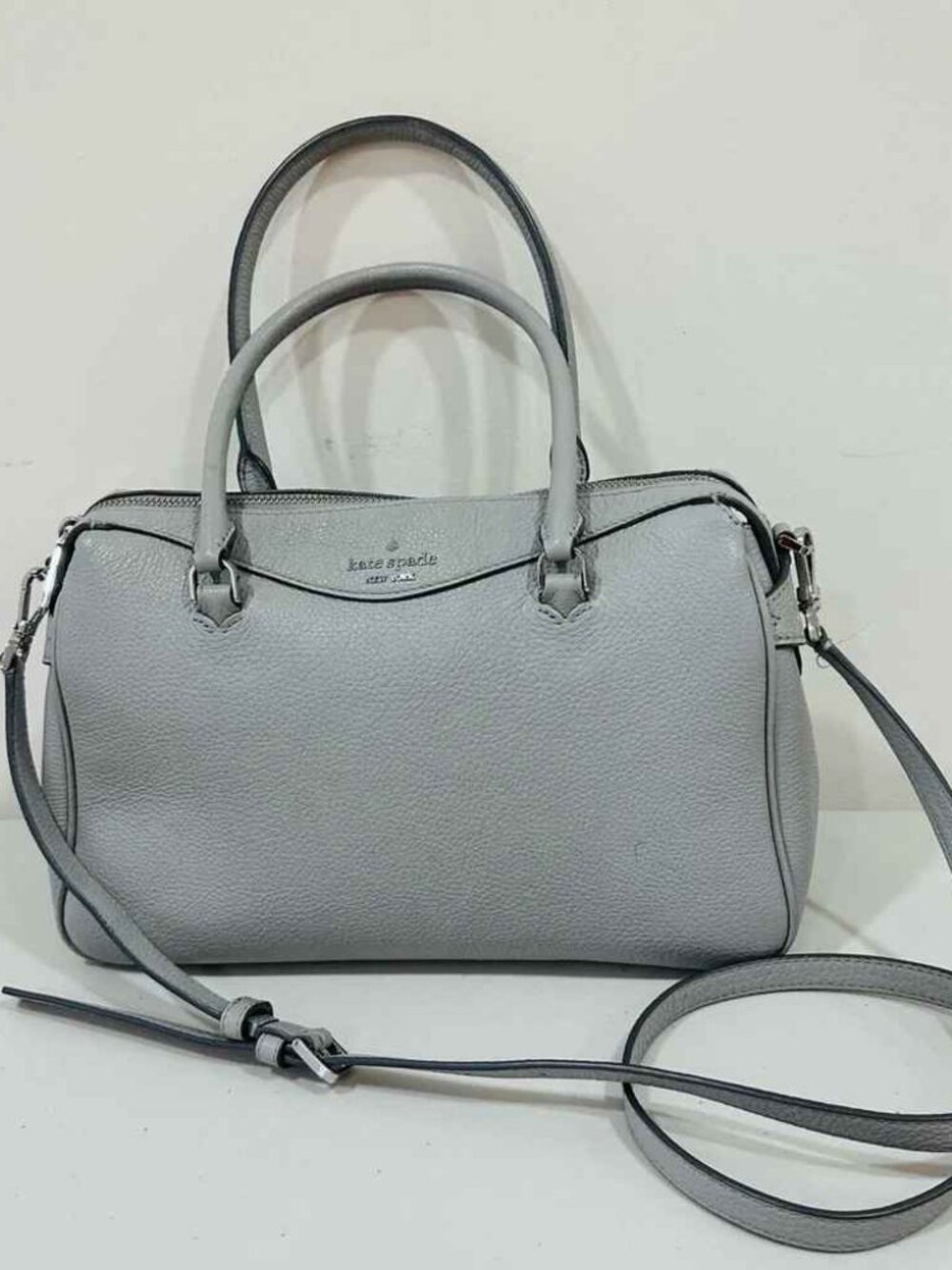 KATE SPADE MIMI PEBBLED LEATHER SATCHEL/CROSSBODY